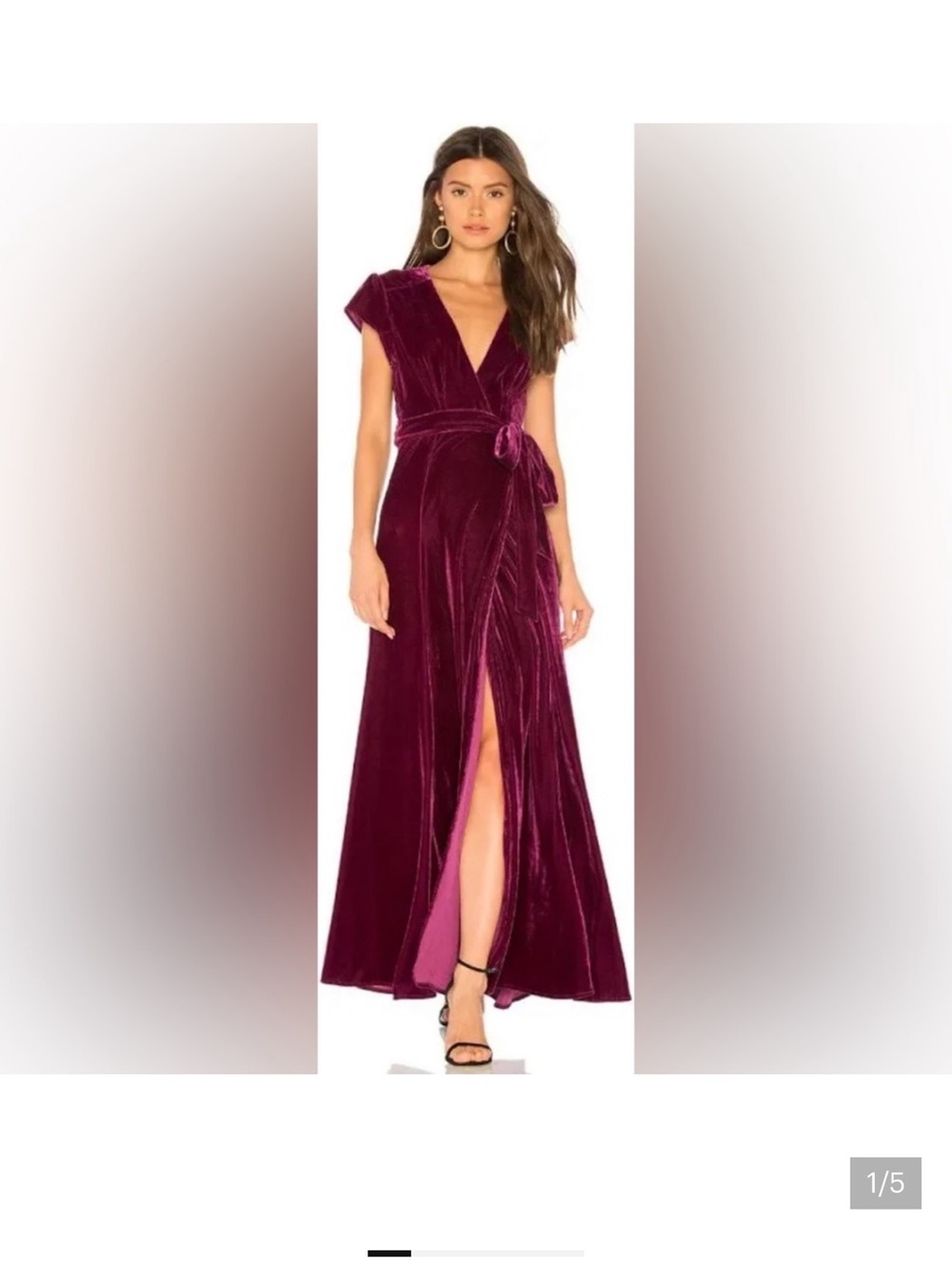 Tularosa Velvet Wrap Maxi Dress in Plum Revolve